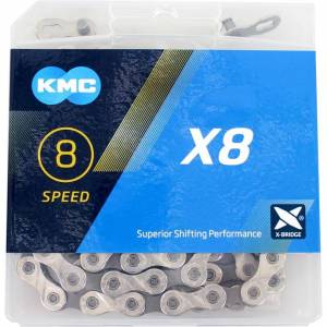 KMC ketting X8 silver/grey 114s