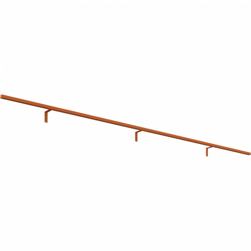 Wandstelling op rail (wandrail) 15 meter oranje